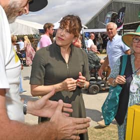 Victoria Atkins (centre), the Conservative MP for Louth and Horncastle, is keen to look after the interests of Lincolnshire farmers during this summer's drought.