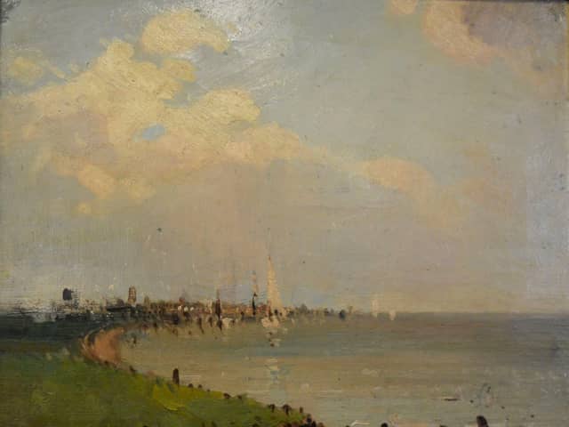 Sails on the Humber - one of the paintings from the Rollett hoard - is under auction at John Taylors of Louth.