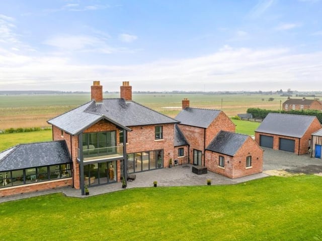 The rear of the home.