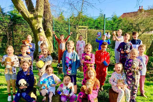 Class 3 with their favourite teddies