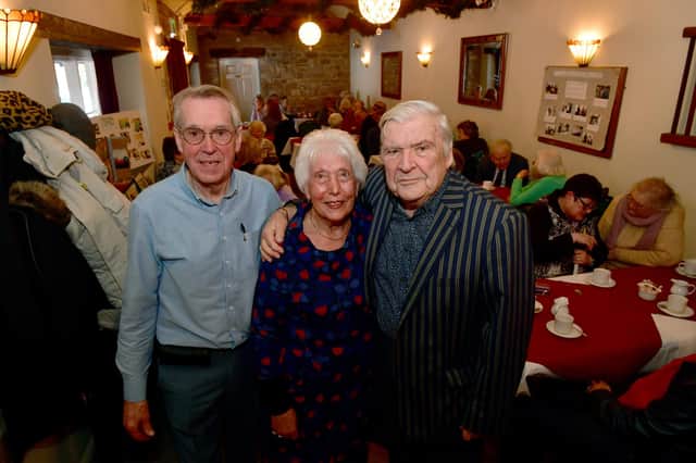 From left - Howard Sanders - chairman, Barbara Roberts - past chairman and Michael Herd who set up the talking newspaper, at their farewell event.