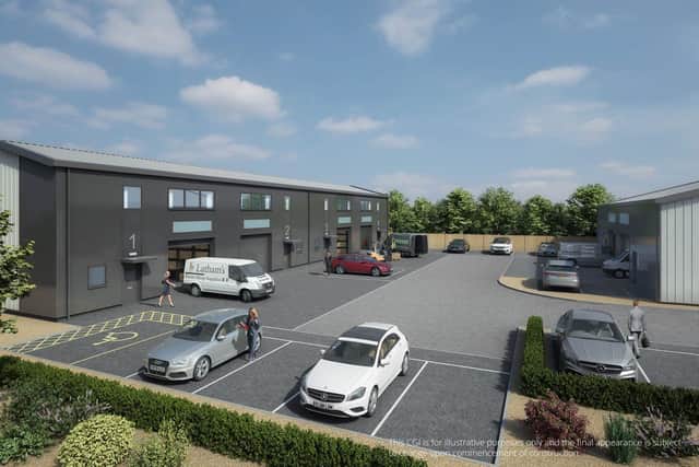 CGI of new business units planned at Stirlin Innovation Park