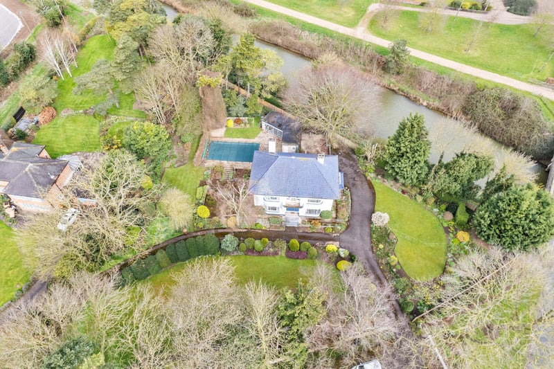 An aerial view of the property.