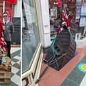 Pupils Holly Dickens and Thomas Shaw represented the school when the sculptures were delivered to the Hildreds.