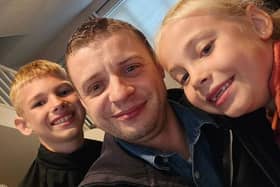 Dan Wright and his  children Lola,  8, and Kiefer, 11, are doing a coastal walk for charity.