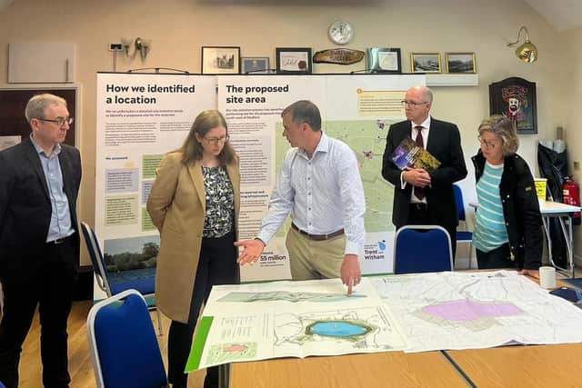 MP Dr Caroline Johnson and DEFRA MInister Rebecca Pow discuss the plans with Environment Agency and Anglian Water officials.