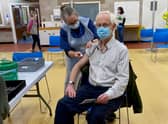 Daniel Bardsley, aged 80, getting the vaccine