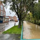 Rising water levels along Jubilee Way in Horncastle. Photos: Nigel Wass