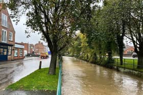 Rising water levels along Jubilee Way in Horncastle. Photos: Nigel Wass