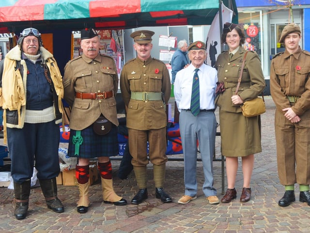 The British Legion attended the 1940’s themed market in Gainsborough showcasing some of the World War uniforms and items they used in the wars