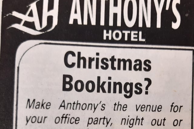 Christmas lunches were on offer an Anthony's Hotel for just £5.25.
The venue has long since gone, and been demolished and replaced by a care home.