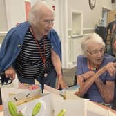 Elsie Smith (C) celebrated her 104th birthday with a birthday meal with close family and residents 