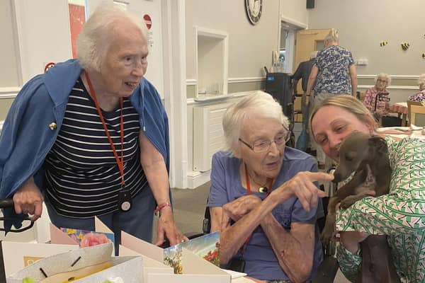 Elsie Smith (C) celebrated her 104th birthday with a birthday meal with close family and residents 