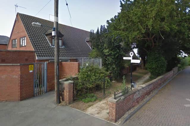 The entrance to the old burial ground at the side of Old School Lane, Billinghay. Photo: Google