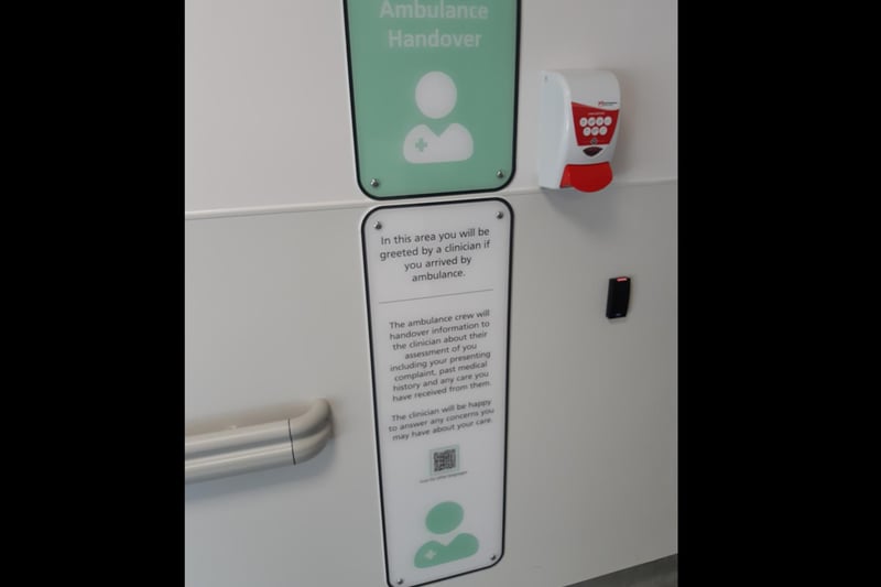 One of a number of information boards to help visitors. The QR code at the bottom allows for the text to be read in different languages.