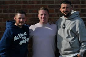 Martin Pembleton (left), Danny North (centre) and Stephen McCarron (right) will be in charge of Brigg next season. Photo: Brigg Town FC.