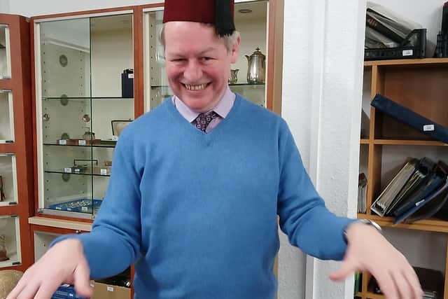 Just like that! - James Laverack, of Louth-based James Taylors auctioneers, tries his own Tommy Cooper impersonation.