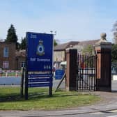 Library image of the RAF Scampton main gate