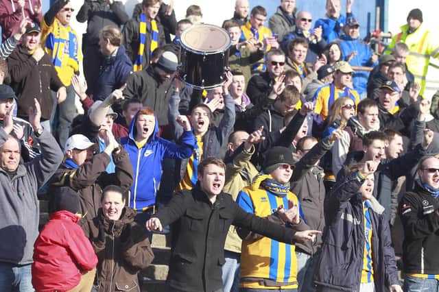 Stags' loyal support show the appreciation to the players at full time.