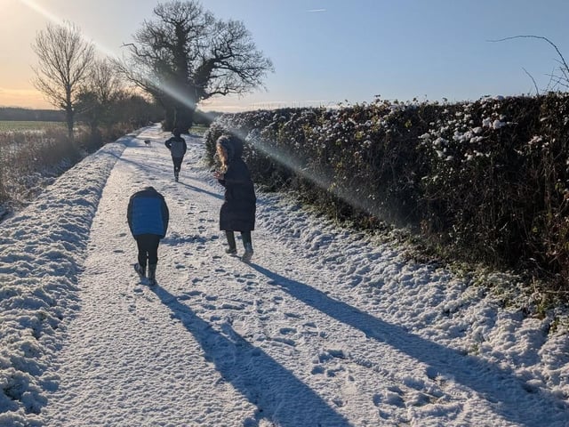 A snowy walk near Horncastle by Clare Willoughby-Clifton.