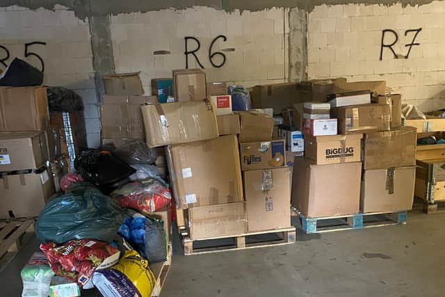Some of the supplies the team bought to the Ukraine.