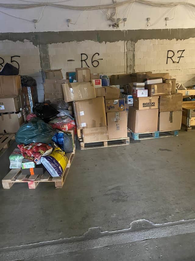 Some of the supplies the team bought to the Ukraine.