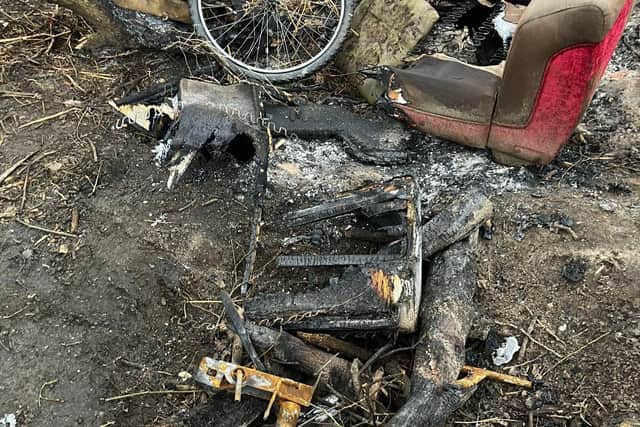 A makeshift fire pit had been created at one location, according to the council. Photo: Caistor Town Council