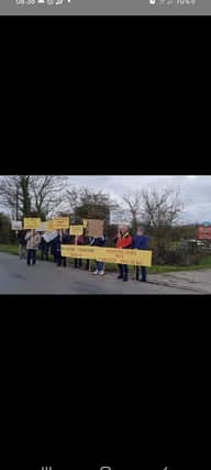 Residents protesting against the plan for more caravans in Hogsthorpe.