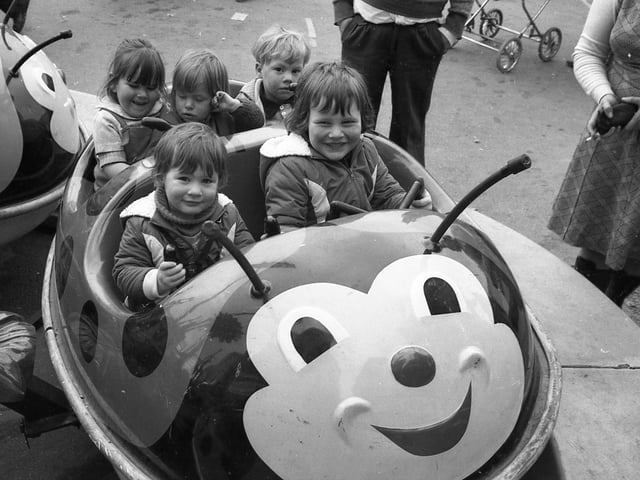 Five youngsters at the May Fair in 1978.