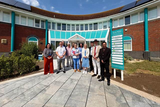 A scene from the visit to Boston's Len Medlock Voluntary Centre. Improvements there have included the installation of solar panels.