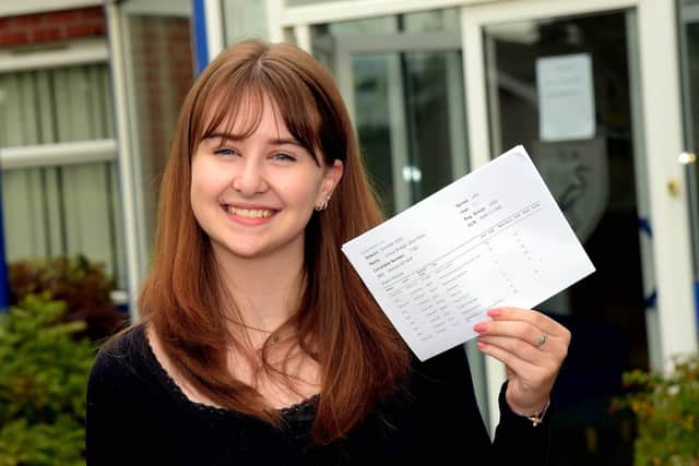 Grace Raby of Somercotes Academy with her GCSE results.