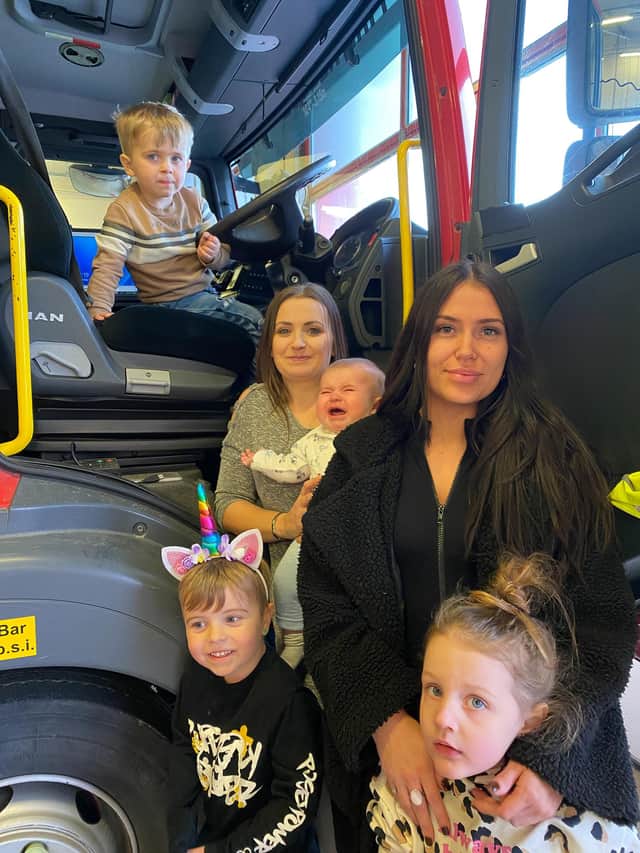 Shannon, Ashleigh, Kida-Rose, Max, Harry and Oliver O'Connor at Brew with the Crew.