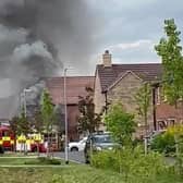 A neighbour captured this smoke billowing from the property in Wyberton yesterday (Tuesday).