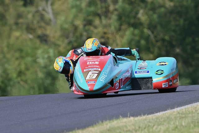 Ellis and Clement in race action at Cadwell. Photo: Sid Diggins.