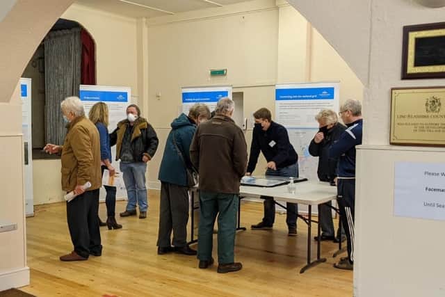 Members of the public attend the final information event held in Marton as part of the consultation on emerging proposals for Gate Burton Energy Park.