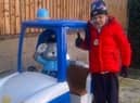 Mikko with the ride gifted by Fantasy Island.
