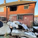 Graham Nicholls pictured outside his fire-devastated home in Sutterton today (Wednesday).