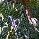 People can leave ribbons tied to the fence at Westgate Fields for Baby Loss Awareness Week.