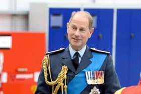 Prince Edward, Duke of Edinburgh, during his visit to the new Lincs and Notts Air Ambulance headquarters in Waddington in 2021.