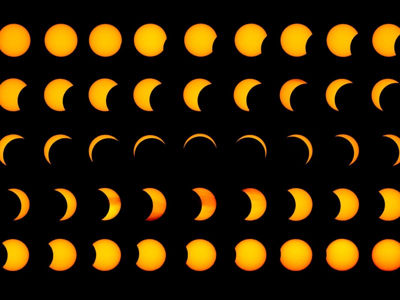 A composite created by Christiaan in Photoshop from shots he took during the eclipse.