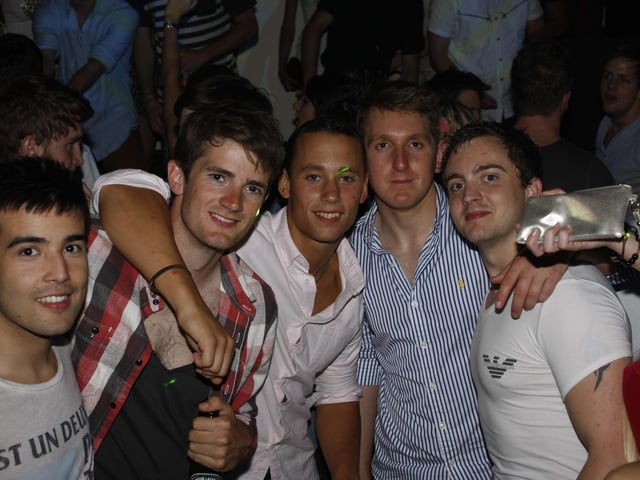 A group of five at the LA Café, Skegness, 10 years ago.