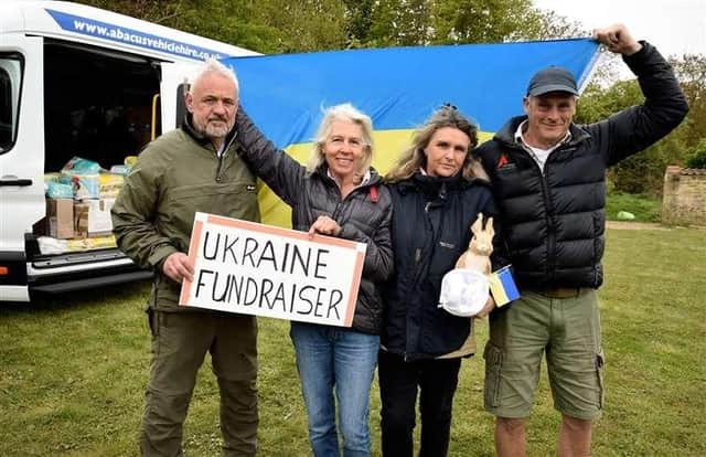 Setting off for Ukraine, from left: Richard Bentley, Helen Bayly-Stark, Judith Sharman and Tim Haller.