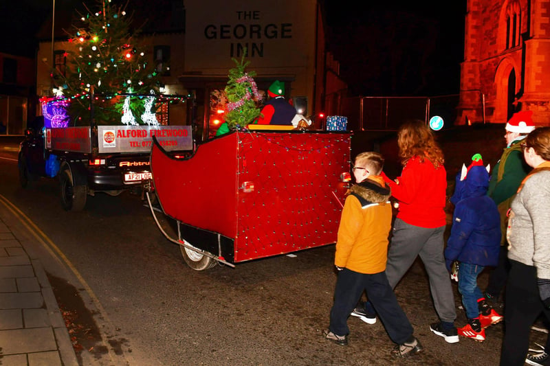 A parade of Santas took place as part of the festivities.