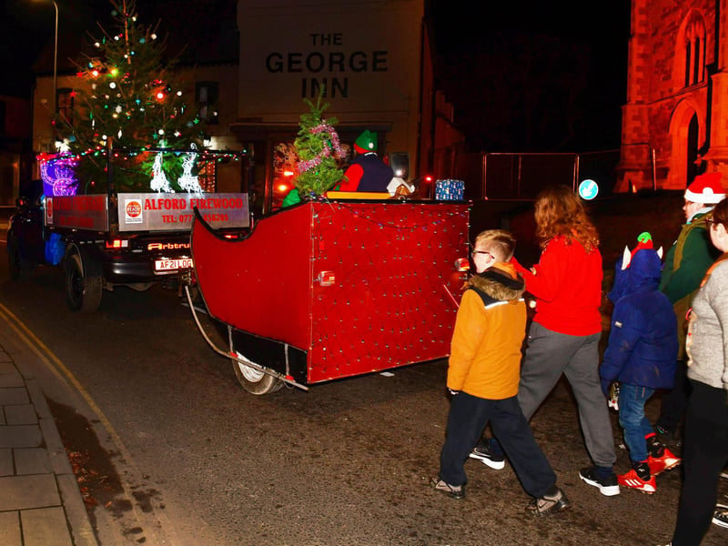 A parade of Santas took place as part of the festivities.