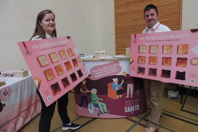 Alice and David Weatherley of Walnut Care, demonstrating how their Home Care Cadets learn to ask key questions about clients' preferences when caring for them.