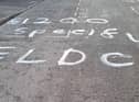 The graffiti on Aswell Street. Photo: Ian Burton