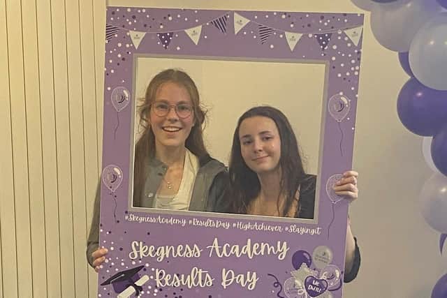 Picture of success - Meda Bublyte and Isabel Beighton at Skegness Academy.