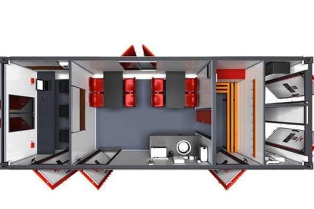 The layout of the welfare unit. Graphic: Hughes Craven Ltd