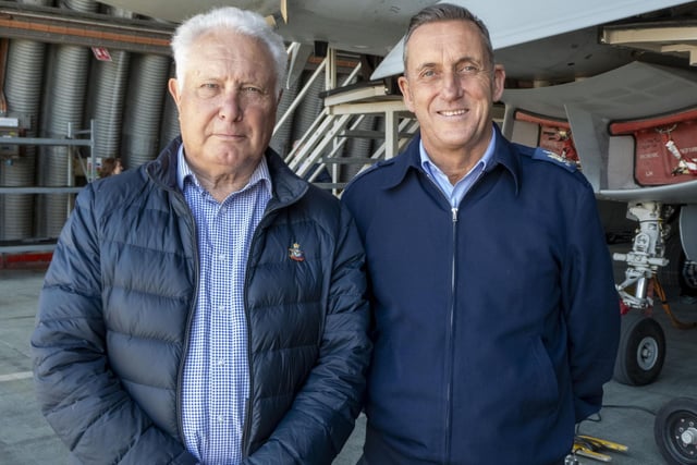 From left: No 3 (F) Squadron Association chairperson, Phil Ward, and Warrant Officer Glen Hadgraft. Photo: Ed Palmer