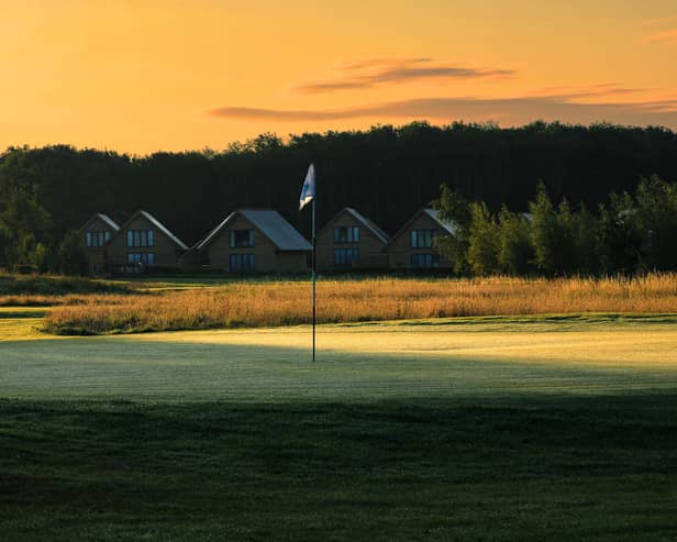 Sun sets on the lodges at Kilnwick Percy Resort and Golf Club. Image: Darwin Escapes